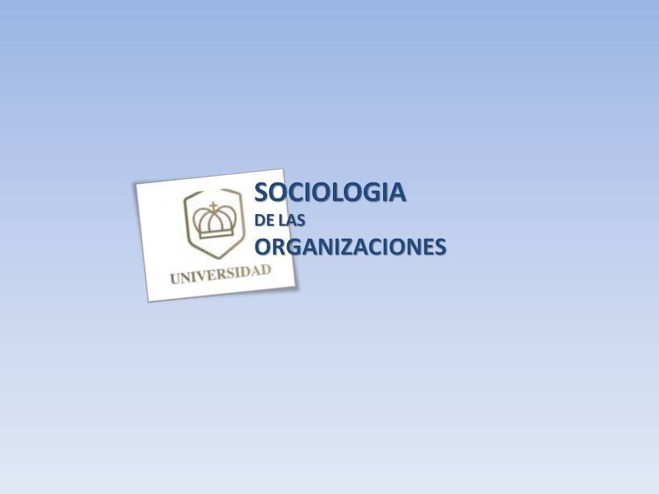 SOCIOLOGIA DE LAS ORGANIZAC. -AD